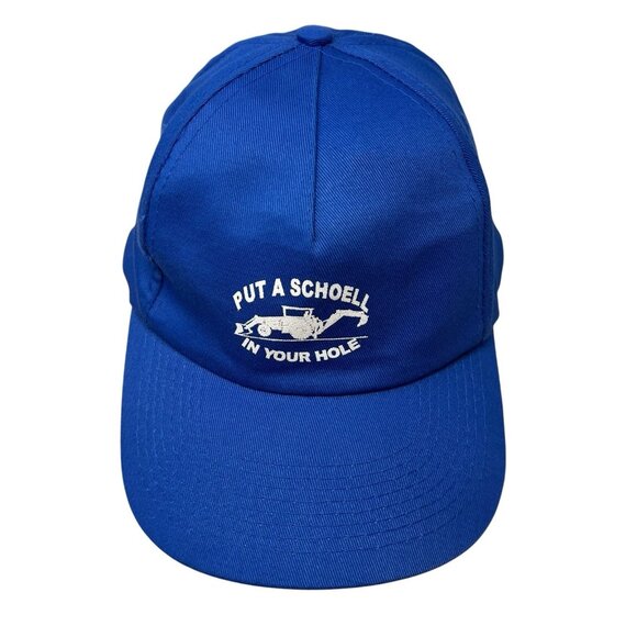Put A Schoell In Your Hole Excavating Tractor Snapback Hat Cap Construction Dad - Picture 2 of 9